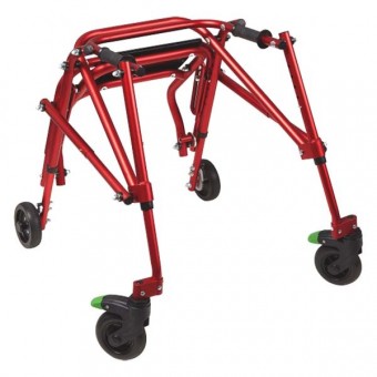 Andador posterior klip con asiento rojo