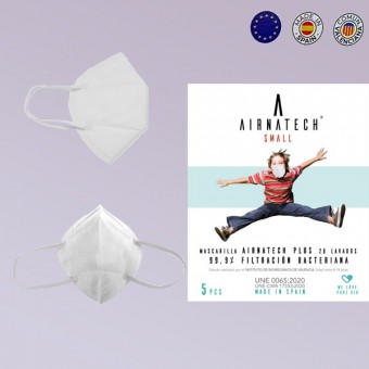 Mascarillas Reutilizables blancas para niños de 8-14 años. Fabricadas en España
