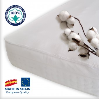 VALENTIA MEDICAL - Protector Colchon 150 Impermeable - Funda Colchon 150x190-200  cm - Cubre Colchón Algodón 100% - Transpirable y Termo Regulador - Oeko-Tex  - Fabricado en España : : Hogar y cocina